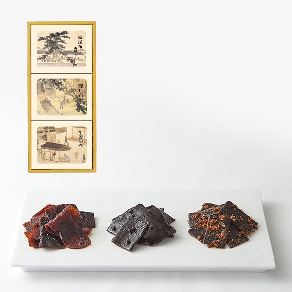 3個詰合せ（塩昆布 山椒入り1個、鰹昆布1個、生姜佃煮1個）【3NC】