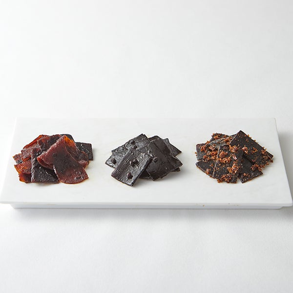 左から：生姜佃煮、塩昆布 山椒入り、鰹昆布