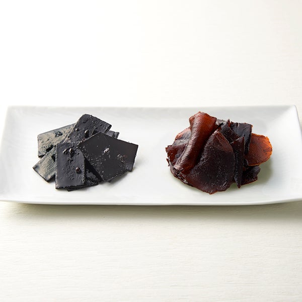 左から：塩昆布山 椒入り、生姜佃煮